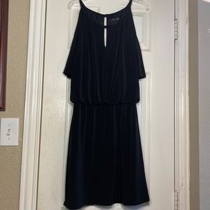 White House Black Market Black Dress, Mini, Cold-Shoulder, Short Sleeve, Size XS